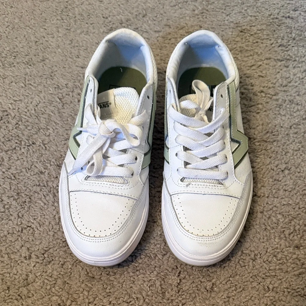 Vans Unisex Lowland White and Green Sneakers - Picture 4 of 7